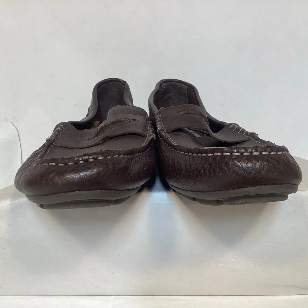 Men’s Sperry Top-sider Brown Leather Penny Loafers Driving Style Moccasin
